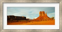 Framed Buttes Rock Formation with Blue Sky at Monument Valley