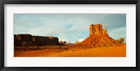 Framed Buttes Rock Formation with Blue Sky at Monument Valley