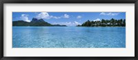 Framed Motu and lagoon, Bora Bora, Society Islands, French Polynesia