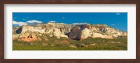 Framed White Cliffs mountain range outside Zion National Park, Utah, USA
