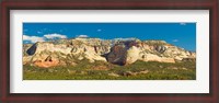 Framed White Cliffs mountain range outside Zion National Park, Utah, USA