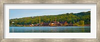 Framed Abandoned copper mine at the waterfront, Keweenaw Waterway, Houghton, Upper Peninsula, Michigan, USA