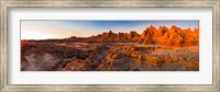 Framed Rock formations on a landscape at sunrise, Door Trail, Badlands National Park, South Dakota, USA