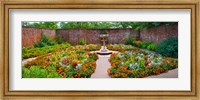 Framed Latham Memorial Garden at Tryon Palace, New Bern, North Carolina, USA