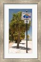 Framed Mile marker zero at Pass-A-Grille, St. Pete Beach, Tampa Bay Area, Tampa Bay, Florida, USA