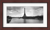 Framed Eiffel Tower from Pont De Bir-Hakeim, Paris, France (black and white)