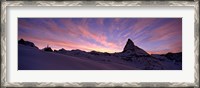 Framed Mt Matterhorn at sunset, Riffelberg, Zermatt, Valais Canton, Switzerland