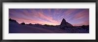 Framed Mt Matterhorn at sunset, Riffelberg, Zermatt, Valais Canton, Switzerland