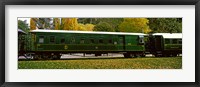 Framed Green Carriage of Kingston Flyer vintage steam train, Kingston, Otago Region, South Island, New Zealand