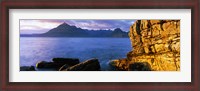 Framed Rock formations at coast, Elgol, Black Cuillin, Isle of Skye, Inner Hebrides, Scotland