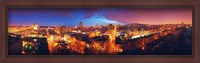 Framed High angle view of a city lit up at night, Montreal, Quebec, Canada