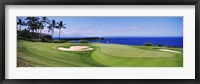 Framed Golf course at the oceanside, The Manele Golf course, Lanai City, Hawaii