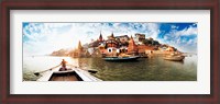 Framed Boats in the Ganges River, Varanasi, Uttar Pradesh, India