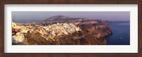 Framed High angle view of a town at coast, Fira, Santorini, Cyclades Islands, Greece