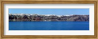 Framed Town at the coast, Fira, Santorini, Cyclades Islands, Greece