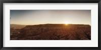 Framed Cappadocia landscape at sunrise, Cappadocia, Central Anatolia Region, Turkey