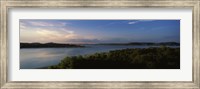 Framed Lake Travis at dusk, Austin, Texas