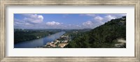 Framed High angle view of a city at the waterfront, Austin, Travis County, Texas, USA