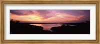 Framed Lake Travis at dusk - Pink Sky, Austin, Texas