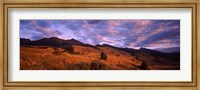 Framed Clouds over mountainous landscape at dusk, Montana, USA