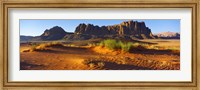 Framed Rock formations in a desert, Jebel Qatar, Wadi Rum, Jordan