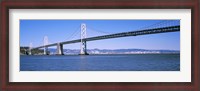 Framed Suspension bridge across the bay, Bay Bridge, San Francisco Bay, San Francisco, California, USA