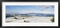 Framed Snow covered landscape, view from Neuschwanstein Castle, Fussen, Bavaria, Germany