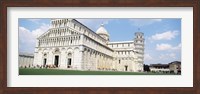 Framed Tower with a cathedral, Leaning Tower Of Pisa, Pisa Cathedral, Piazza Dei Miracoli, Pisa, Tuscany, Italy
