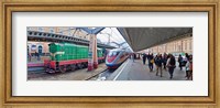 Framed Bullet train at a railroad station, St. Petersburg, Russia