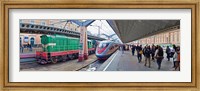 Framed Bullet train at a railroad station, St. Petersburg, Russia