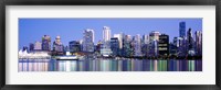 Framed Vancouver skyline, British Columbia, Canada