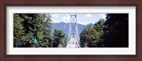 Framed Lions Gate Suspension Bridge, Vancouver, British Columbia, Canada