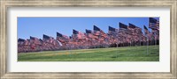 Framed American flags in memory of 9/11, Pepperdine University, Malibu, California
