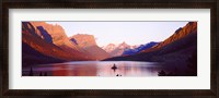 Framed St. Mary Lake at US Glacier National Park, Montana, USA