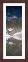 Framed Reflections on lake at US Glacier National Park, Montana