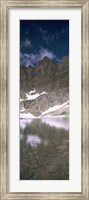 Framed Reflections on lake at US Glacier National Park, Montana