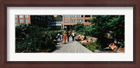 Framed Tourists in an elevated park, High Line, New York City, New York State