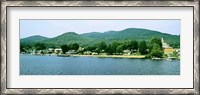 Framed Lake George shore line, New York State, USA