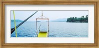 Framed Lake George viewed from a steamboat, New York State, USA