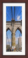 Framed People at a suspension bridge, Brooklyn Bridge, New York City, New York State, USA