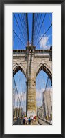 Framed People at a suspension bridge, Brooklyn Bridge, New York City, New York State, USA