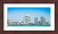 Framed Modern buildings at the waterfront, Miami, Florida, USA 2013