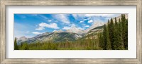 Framed Trees with Canadian Rockies in the background, Smith-Dorrien Spray Lakes Trail, Kananaskis Country, Alberta, Canada