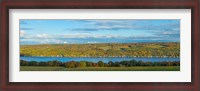 Framed Lake surrounded by hills, Keuka Lake, Finger Lakes, New York State, USA