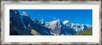 Framed Mountains over Moraine Lake in Banff National Park in the Canadian Rockies near Lake Louise, Alberta, Canada