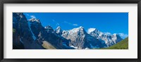 Framed Mountains over Moraine Lake in Banff National Park in the Canadian Rockies near Lake Louise, Alberta, Canada