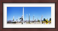 Framed Missiles at a museum, White Sands Missile Range Museum, Alamogordo, New Mexico