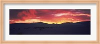 Framed Silhouette of a mountain range at dusk, White Sands National Monument, New Mexico