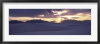 Framed Sand dunes in a desert at dusk, White Sands National Monument, New Mexico, USA