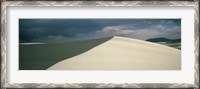 Framed Hill of White Sands with Stormy Skies